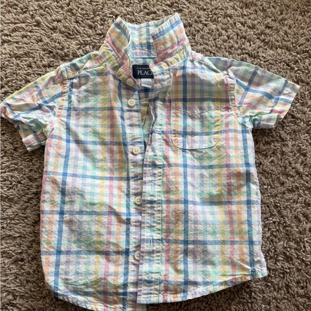 Toddler boy short sleeve button down shirt